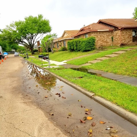 ponding water, birdbath, birdbaths, standing water, curb displacement, slab settlement, road dip, hydroplane, hazardous, significant standing water, holding water, concrete lifting, polyurethane foam lifting, polyurethane foam injection